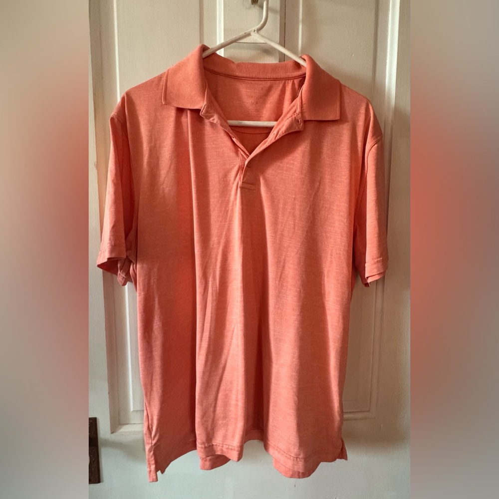 Men's Orange Short-Sleeve Polo - Classic Lightweight Fit